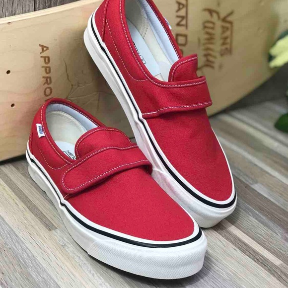 VANS SLIP On V DX Anaheim Factory OG Red Canvas W - Picture 2 of 8
